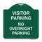 Signmission Visitor Parking No Overnight Parking, Green & White Aluminum Sign, 18" x 18", GW-1818-22731 A-DES-GW-1818-22731 - alternate 1